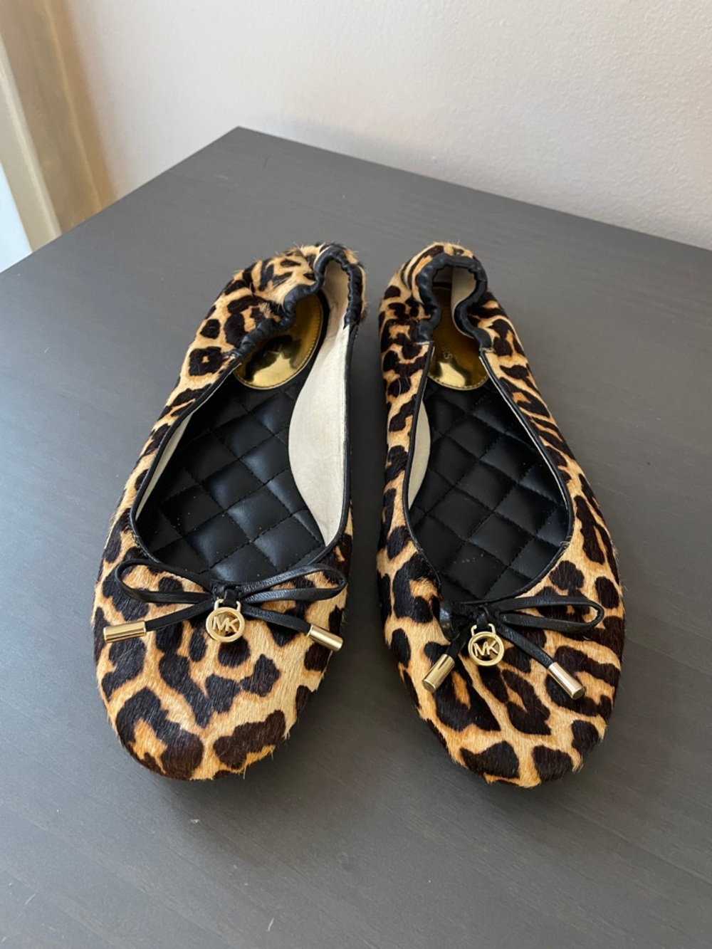 Michael Kors Leopard-Print Ballet Flats in Tan and Black